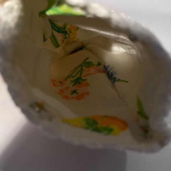 1367 Set of 3 Hand Crocheted Vintage White Cotton Lined Jewelry Bags - Picture 7 of 10